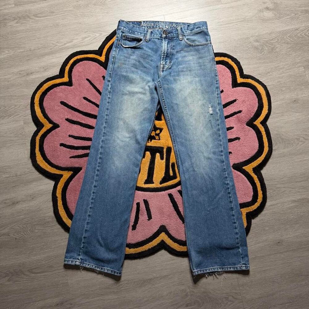 American Eagle Bootcut Stonewashed Denim Jeans Size 29x32 Blue